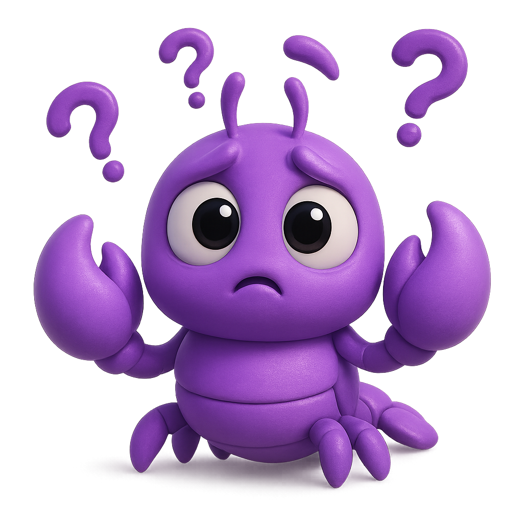 OpenClaw lobster mascot that is stuck